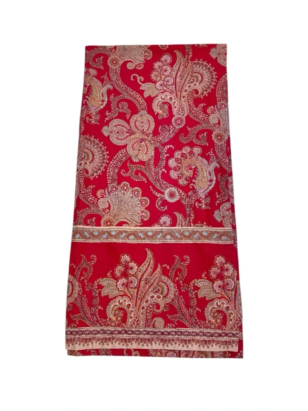 2 Ralph Lauren Chaps Red Paisley Juliette Curtain Panels 40 By 82”